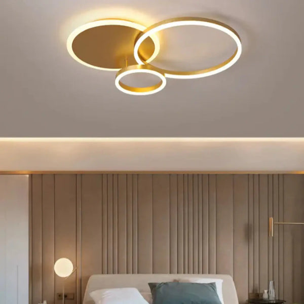 Moderne Deckenlampe – Glas Goldfarben/klar Mit Holz-Detail, Für Wohnzimmer, Schlafzimmer, Flur