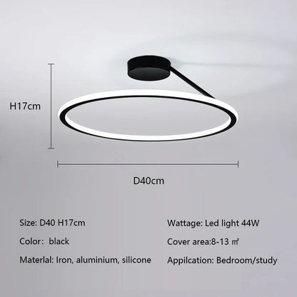 Moderne Deckenleuchte schwarz mit Ring | Lysrum