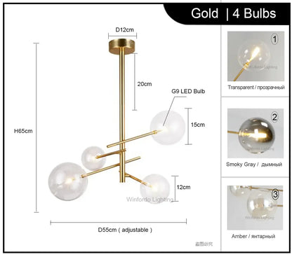 Industrielle Deckenleuchte Glas Gold | Convexum