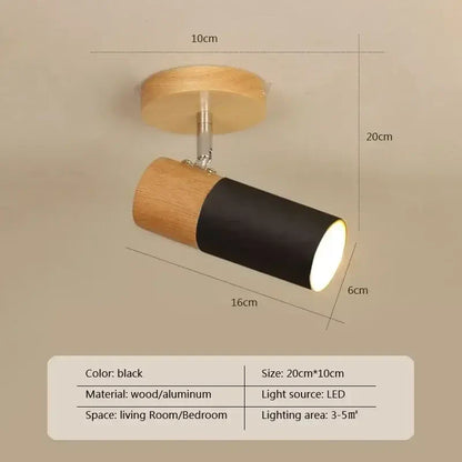 Deckenleuchte mit Holz, rund | Lignum