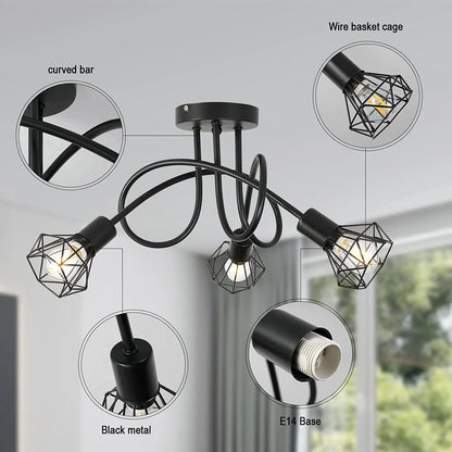 Industrielle Deckenlampe mit Spirale | Luminara