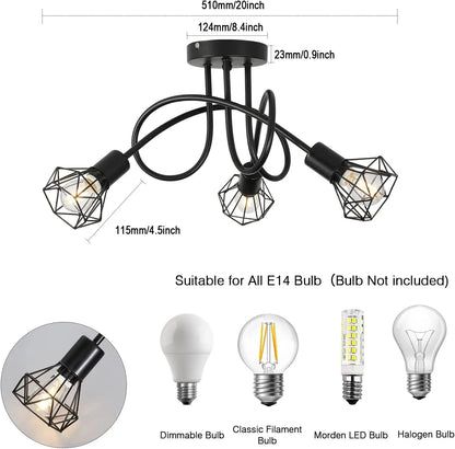 Industrielle Deckenlampe mit Spirale | Luminara