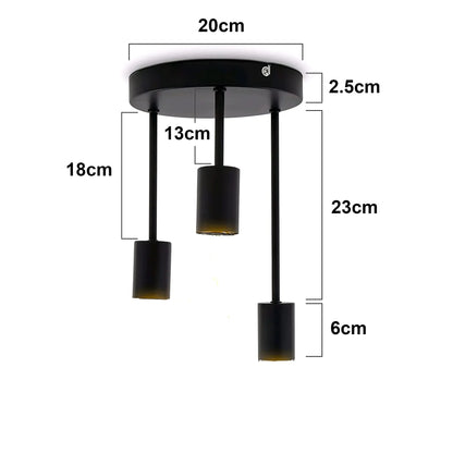 Deckenleuchte schwarz, 3-teilig | Luminara