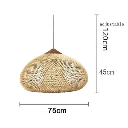 Rattan Pendelleuchte beige | Rattan