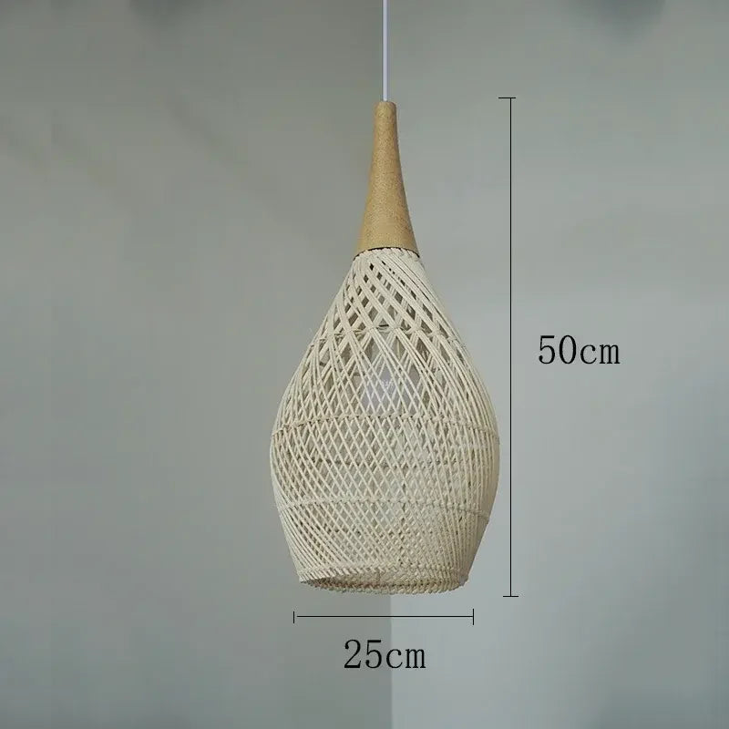 Rattan Pendelleuchte beige | Rattan