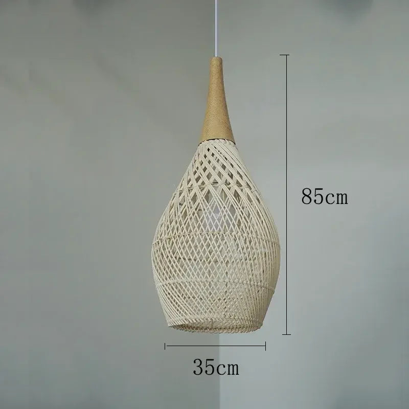 Rattan Pendelleuchte beige | Rattan