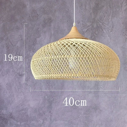 Rattan Pendelleuchte beige | Rattan