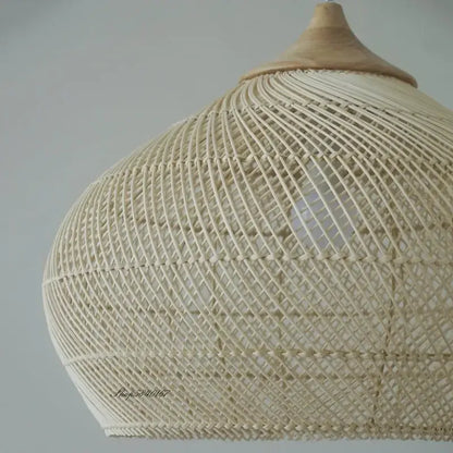 Rattan Pendelleuchte beige | Rattan