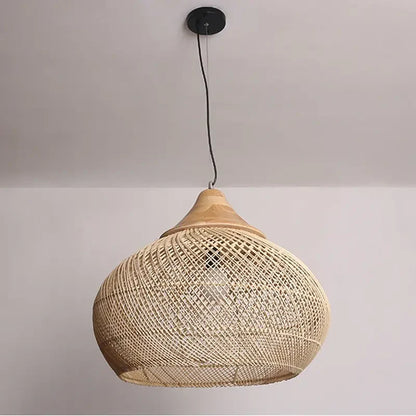 Rattan Pendelleuchte beige | Rattan