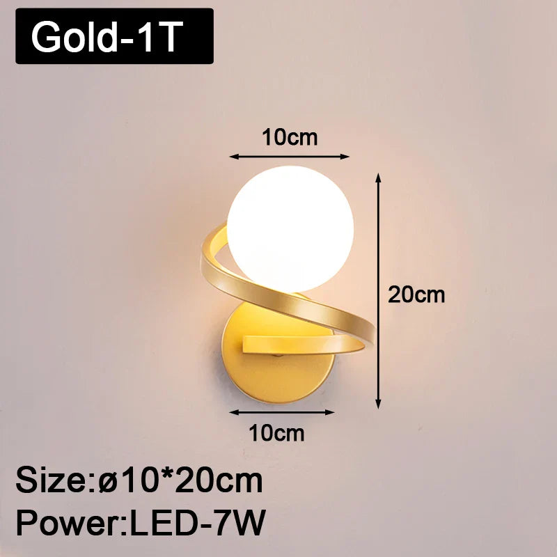 Wandleuchte mit Kringel schwarz oder gold 1- oder 2-teilig | Flora